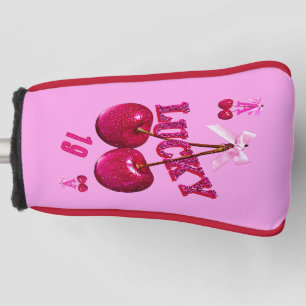 Funda Para Palo De Golf Putter Retro Glam Rosa Cereza Afortunado
