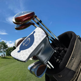 Funda Para Palo De Golf Quatrefoil azul personalizado