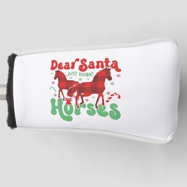 Funda Para Palo De Golf Querido Papá Noel, trae a los caballos divertidos  (Anverso)