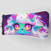 Rainbow Pastel Fantasy Skull Demon Anime Chica