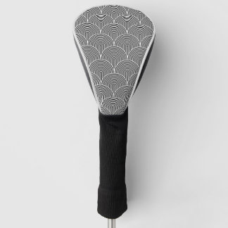 Funda Para Palo De Golf rainbow retro black and white pattern
