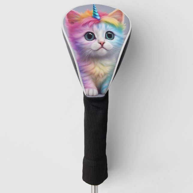 Funda Para Palo De Golf Rainbow Unicorn Kitten (Anverso)