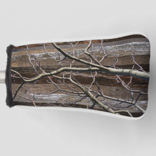 Funda Para Palo De Golf Rama de árbol de tablero rústico de madera recuper