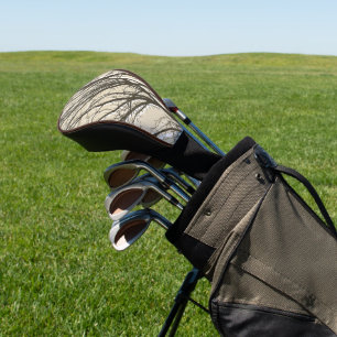 Funda Para Palo De Golf Ramas de árbol blanco castaño y crema rústica