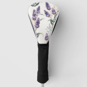 Funda Para Palo De Golf Ramilletes de lavanda Botánico acuarela Floral púr