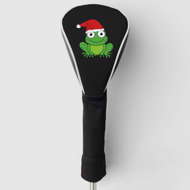 Funda Para Palo De Golf Rana de navidades con Santa Hat (Anverso)