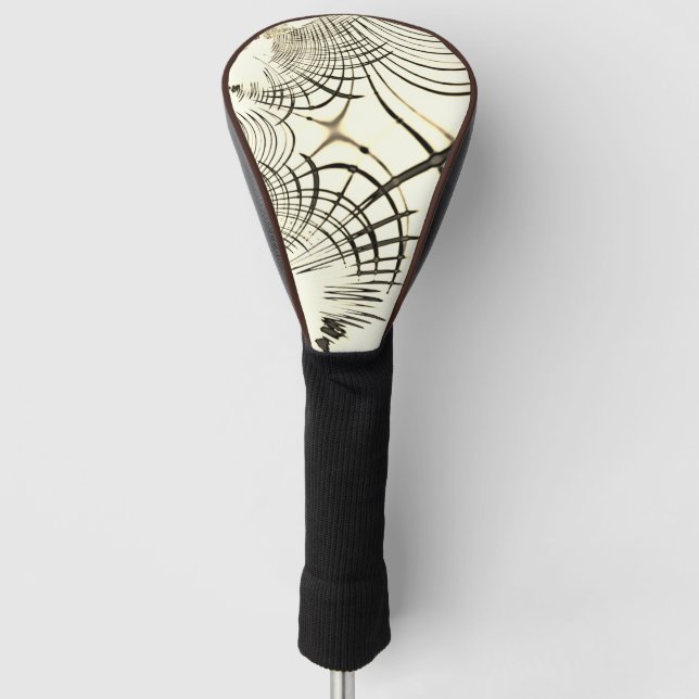 Funda Para Palo De Golf Rasgos curvos cruzados de nuez-marrón, fondo claro (Anverso)