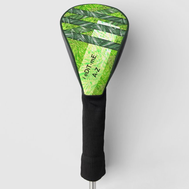 Funda Para Palo De Golf Rasgos verdes amarillentos, rastros, hojas de bamb (Anverso)