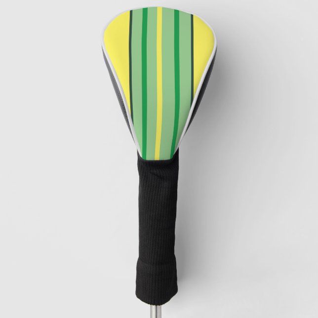 Funda Para Palo De Golf Rayas amarillas y verdes (Anverso)