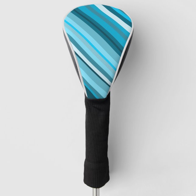 Funda Para Palo De Golf Rayas azules/del trullo/de la aguamarina (Anverso)