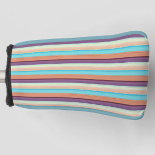 Funda Para Palo De Golf Rayas azules marrones lindas 
