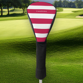 Funda Para Palo De Golf Rayas blancas personalizadas y color editable