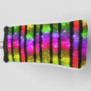 Funda Para Palo De Golf Rayas Brillantes Arcoíris Neon