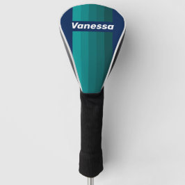 Funda Para Palo De Golf Rayas de Alfiler de Marea Oceánica con Nombre