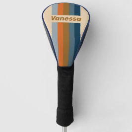 Funda Para Palo De Golf Rayas de Alfiler Indigo Horizon con Nombre