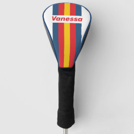 Funda Para Palo De Golf Rayas de Alfiler Retro Montaña con Nombre