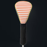 Funda Para Palo De Golf Rayas de color coral naranja Vacaciones Pastel de<br><div class="desc">Clásico retro clásico Naranja de color coral y rayas blancas,  diseño de moda de los rayos solares de playa de verano. Naranja clásico Coral color estriado decoración y accesorios de casa. Bandas horizontales en la moda clásica de color coral Naranja,  mantas.</div>