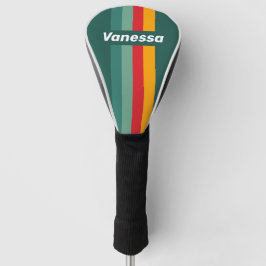 Funda Para Palo De Golf Rayas de Pin Verde con Nombre