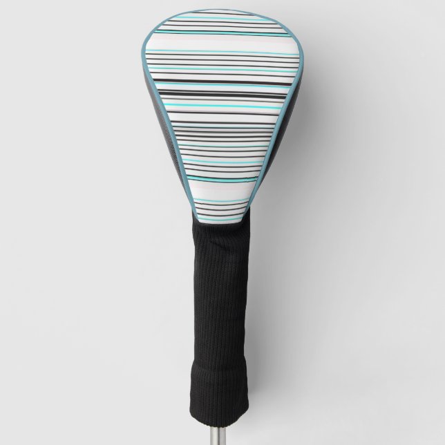 Funda Para Palo De Golf Rayas grises de aqua lindas (Anverso)