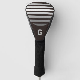 Funda Para Palo De Golf Rayas grises plateadas con monograma