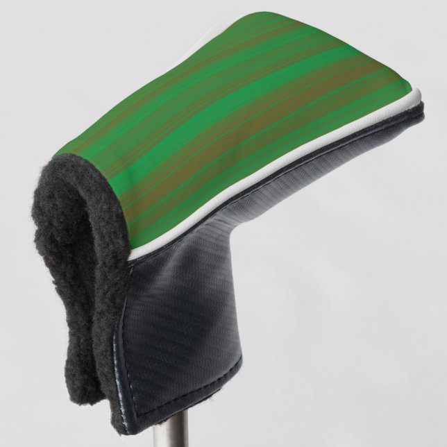 Funda Para Palo De Golf Rayas marrones verdes (Anverso 3/4)