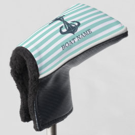 Funda Para Palo De Golf Rayas Náuticas, Anchor, Verde Mint