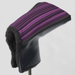 Funda Para Palo De Golf Rayas Negras Moradas Abstractas
