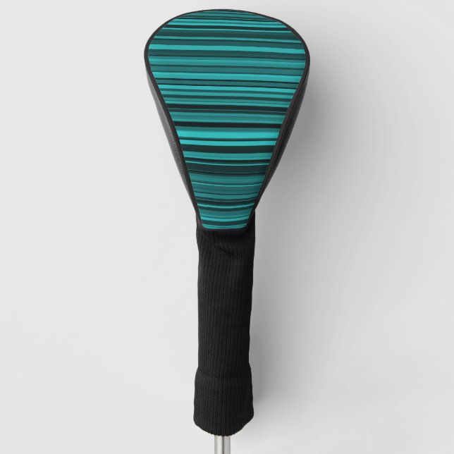 Funda Para Palo De Golf Rayas negras verde azuladas (Anverso)