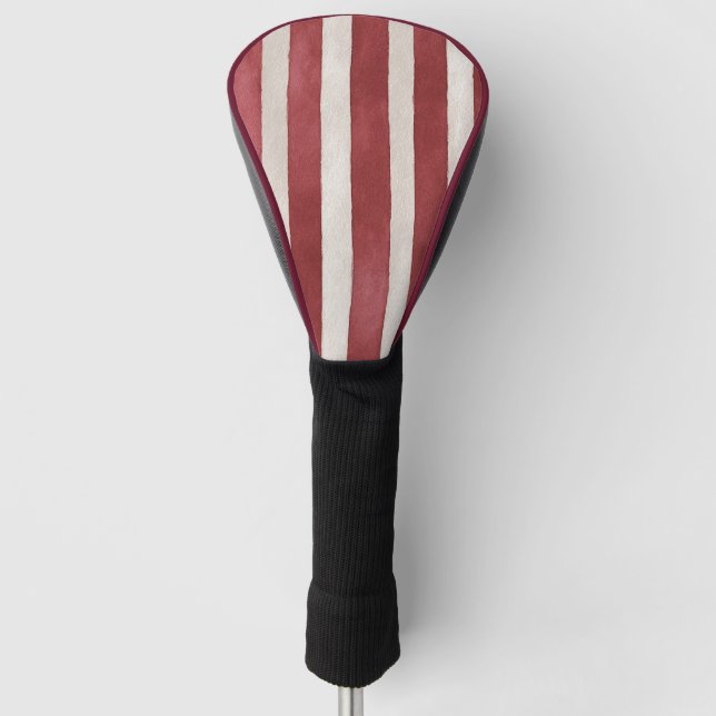 Funda Para Palo De Golf Rayas Rojas de Crema (Anverso)