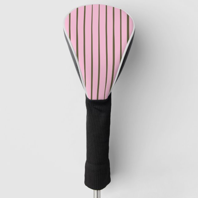 Funda Para Palo De Golf Rayas Verdes Rosadas (Anverso)