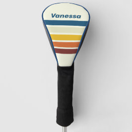 Funda Para Palo De Golf Rayas Vintage Cinco en Travesía con Nombre