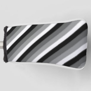 Funda Para Palo De Golf Rayos grises negros Ash franja blanca