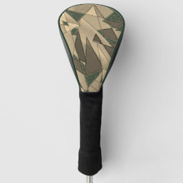 Funda Para Palo De Golf Recorte triangular beige sobre el "fondo verde osc