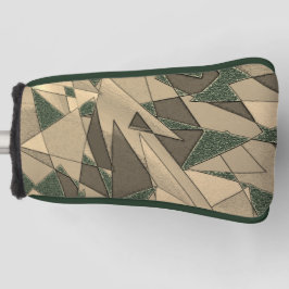 Funda Para Palo De Golf Recorte triangular beige sobre el "fondo verde osc
