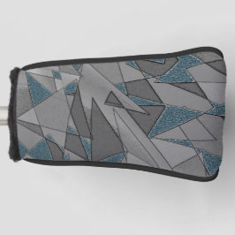 Funda Para Palo De Golf Recortes triangulares grises con trozos de azul os