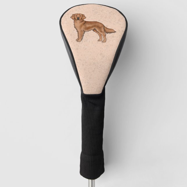 Funda Para Palo De Golf Red Brown Golden Retriever Cute Cartog Dog (Anverso)