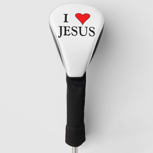 Funda Para Palo De Golf Red I HEART JESUS (Anverso)