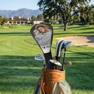 Funda Para Palo De Golf Regalo de foto con tipografía negra establecida po