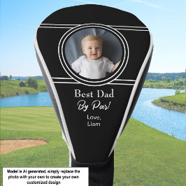 Funda Para Palo De Golf Regalo de foto personalizado negro moderno para pa