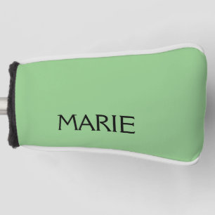 FUNDA PARA PALO DE GOLF REGALO DE TEXTO SIMPLE MÍNIMO VERDE AGREGA TU NOMB