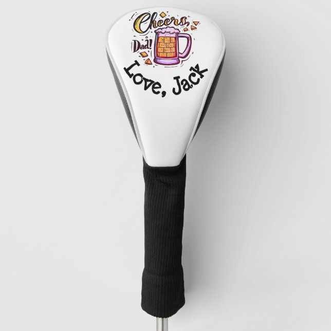 Funda Para Palo De Golf Regalo del Día del Padre Personalizado de los Niño (Anverso)
