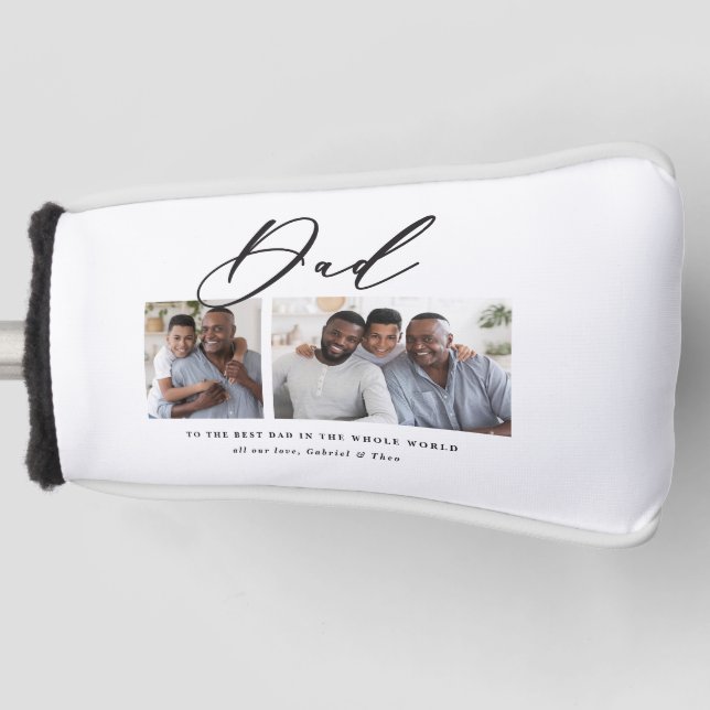 Funda Para Palo De Golf Regalo moderno de escritura multifoto mínima (Anverso)