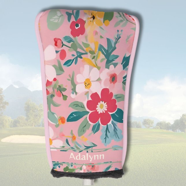 Funda Para Palo De Golf Regalos de flores de cosecha de personalizado para (Custom Chic Vintage Flower Gifts for Women Golfers)