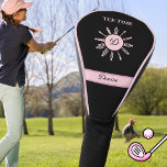 Funda Para Palo De Golf Reloj de tiempo negro Nombre rosa negro Monograma<br><div class="desc">Disfruta de esta elegante y única cubierta dorada negra y rosa. Por supuesto, siempre es el momento adecuado para ganar tiempo. Añade tu monograma y nombre y puedes personalizar el mensaje. Cualquier petición especial o pregunta de diseño, sólo tiene que enviar un chat o un correo electrónico a charmdesignstudio@rcn.com y...</div>