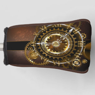 Funda Para Palo De Golf Reloj de vapor con engranajes antiguos