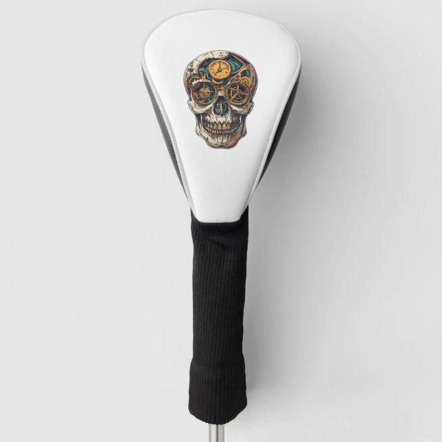 Funda Para Palo De Golf Relojero de cráneo y reloj (Anverso)