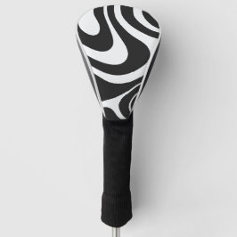 Funda Para Palo De Golf Remolinos dinámicos en negro y blanco