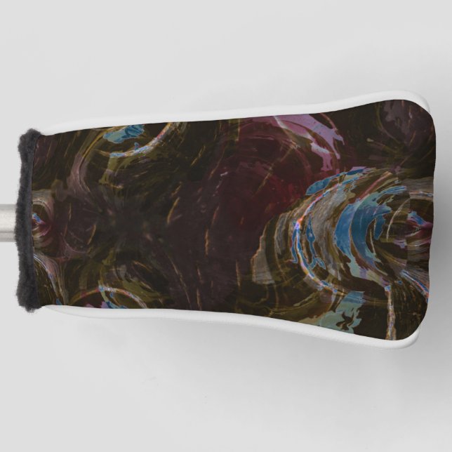 Funda Para Palo De Golf Resumen atómico retro negro (Anverso)