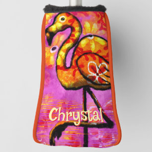 Funda Para Palo De Golf Resumen caprichoso Flamingo Ave Personalizado