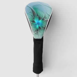 Funda Para Palo De Golf Resumen Con Arte Fractal Azul Y Moderno